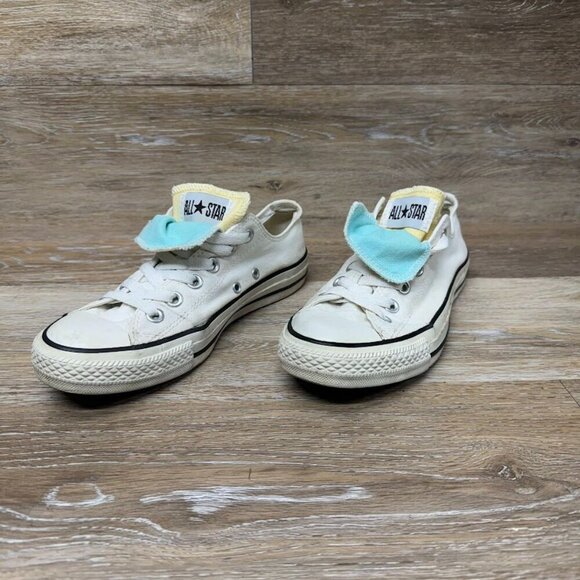 Converse All Star Double Tongue Teal/Yellow Sneaker Women's Size 7 - Picture 1 of 7